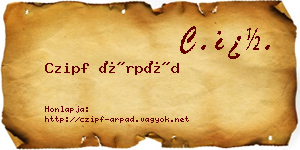 Czipf Árpád névjegykártya